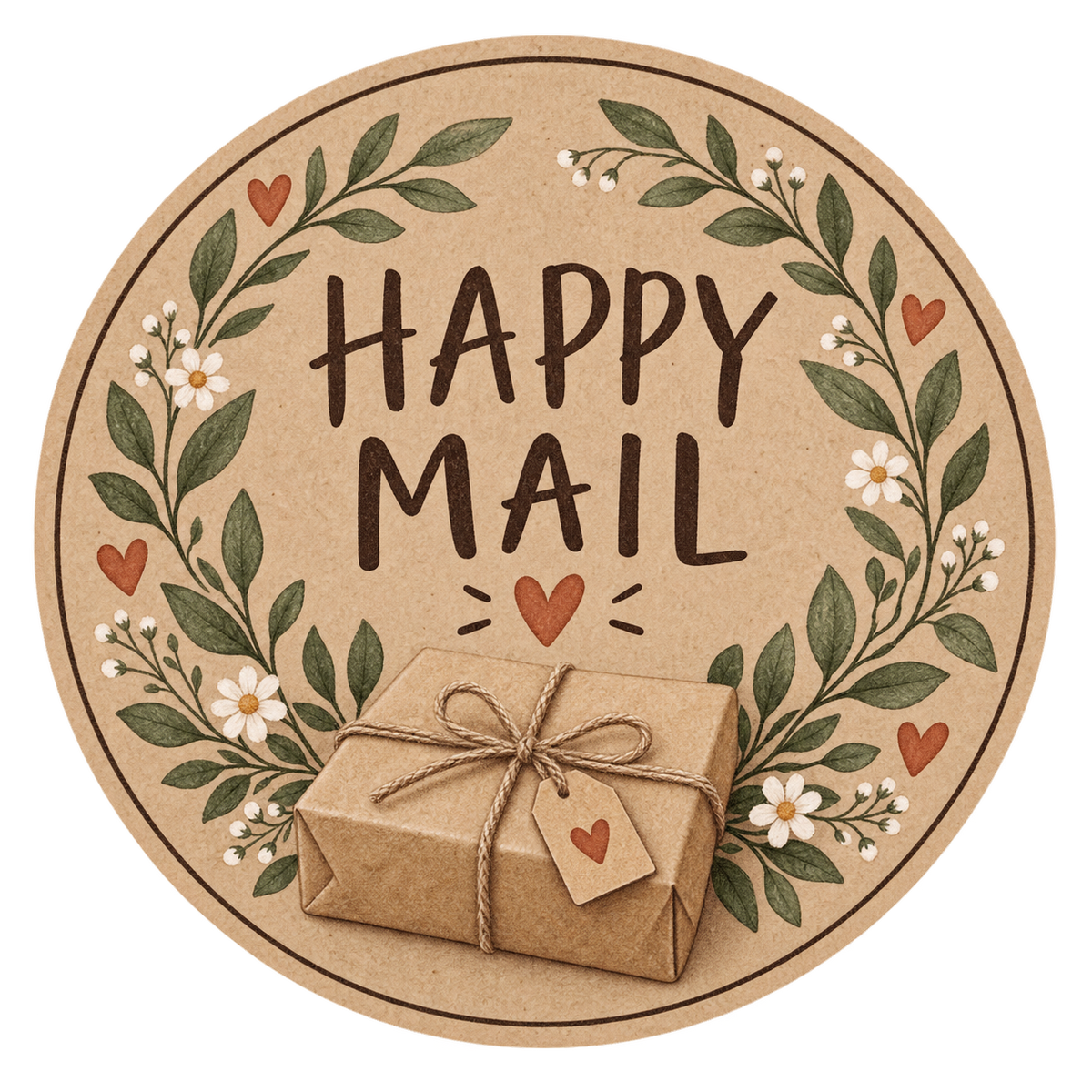 Happy Mail round label design 9