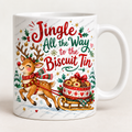 Christmas mug mockup: Jingle All the Way to the Biscuit Tin