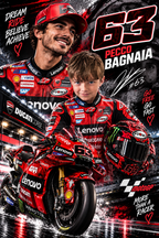 Personalised MotoGP inspired Pecco Bagnaia racing design example