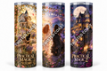 Practical Magic 2 coastal sisters and magical house 20oz skinny tumbler shown from three angles