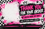 Personalised thank you card design 1 – business card size