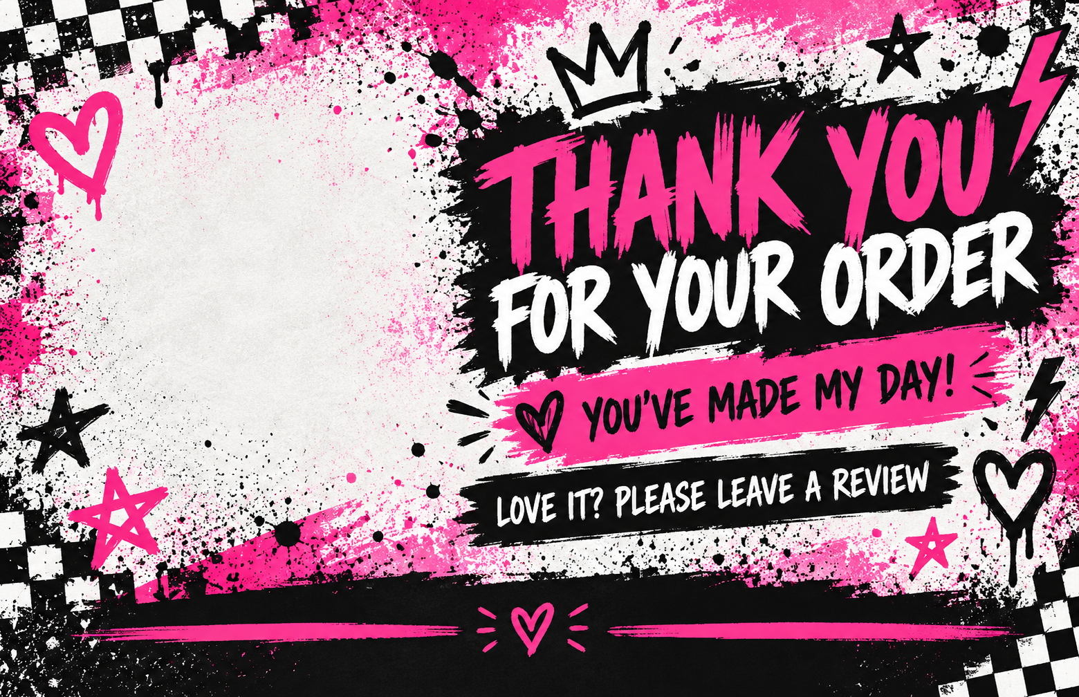 Personalised thank you card design 1 – business card size