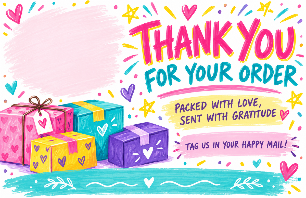 Personalised thank you card design 10 – business card size