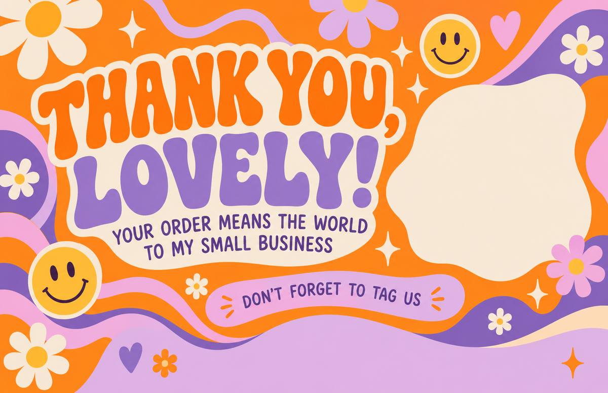 Personalised thank you card design 2 – business card size