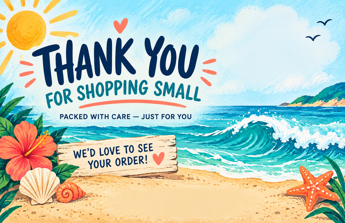 Personalised thank you card design 3 – business card size