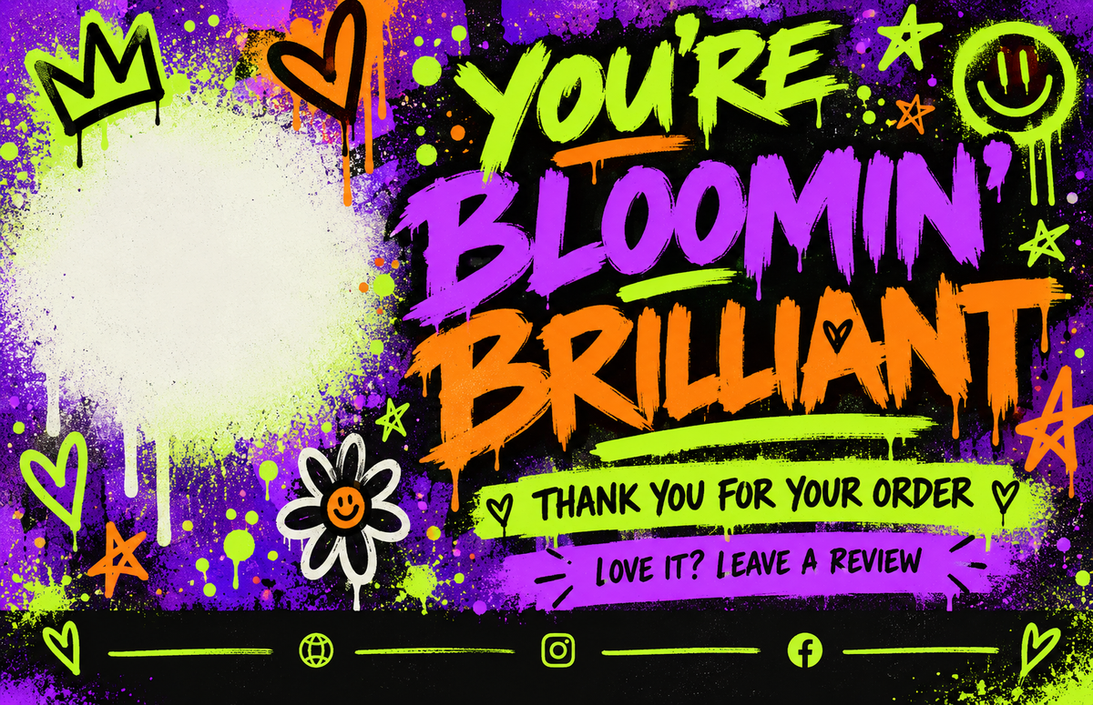 Personalised thank you card design 4 – business card size