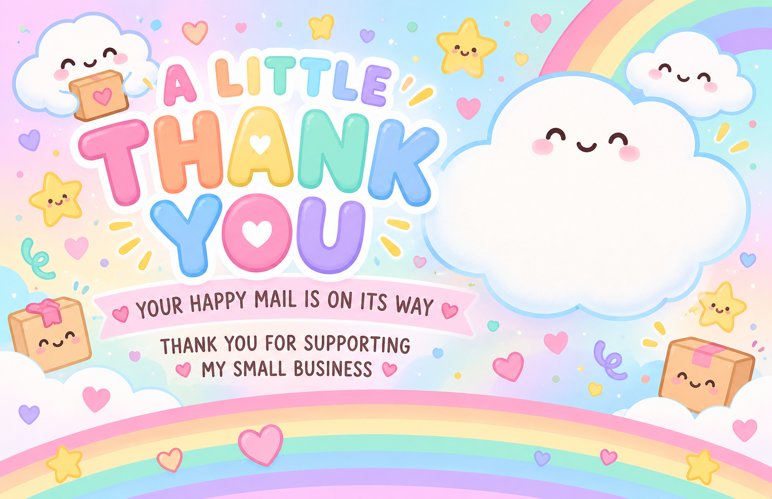 Personalised thank you card design 5 – business card size