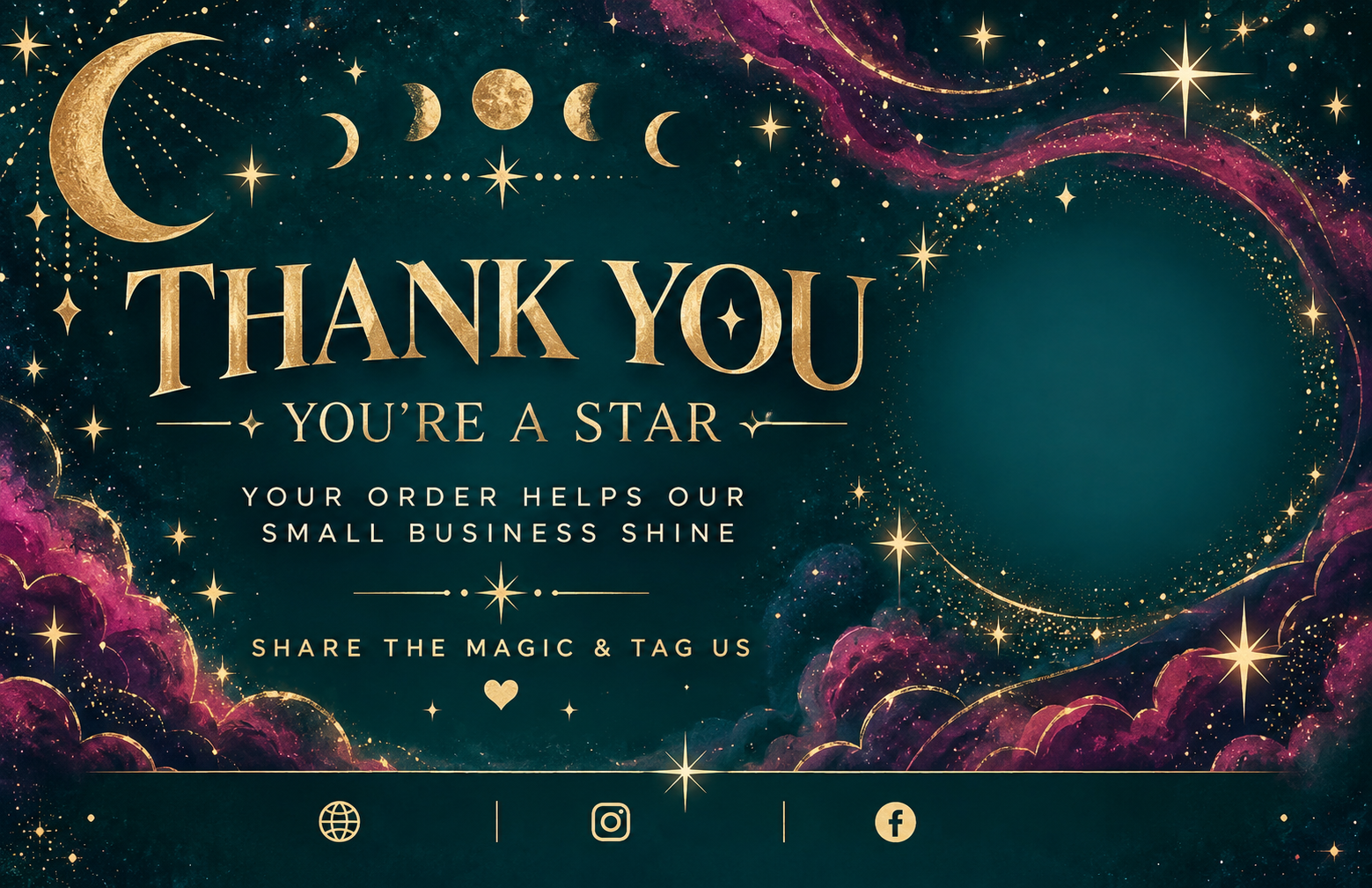 Personalised thank you card design 8 – business card size