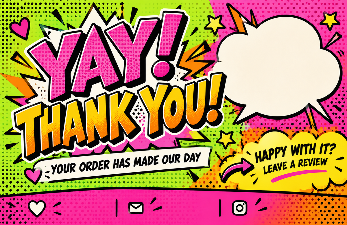 Personalised thank you card design 9 – business card size