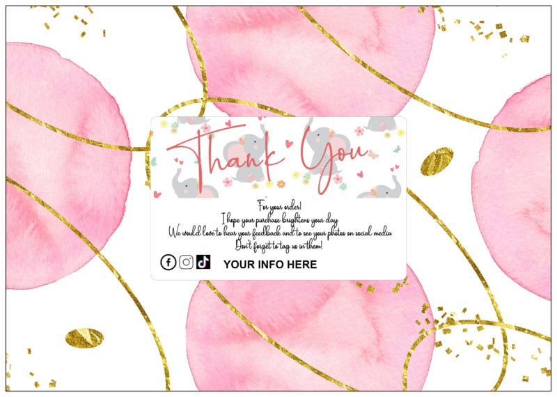 Personalised thank you cards - design 1