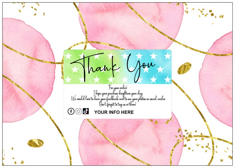 Personalised thank you cards - design 8