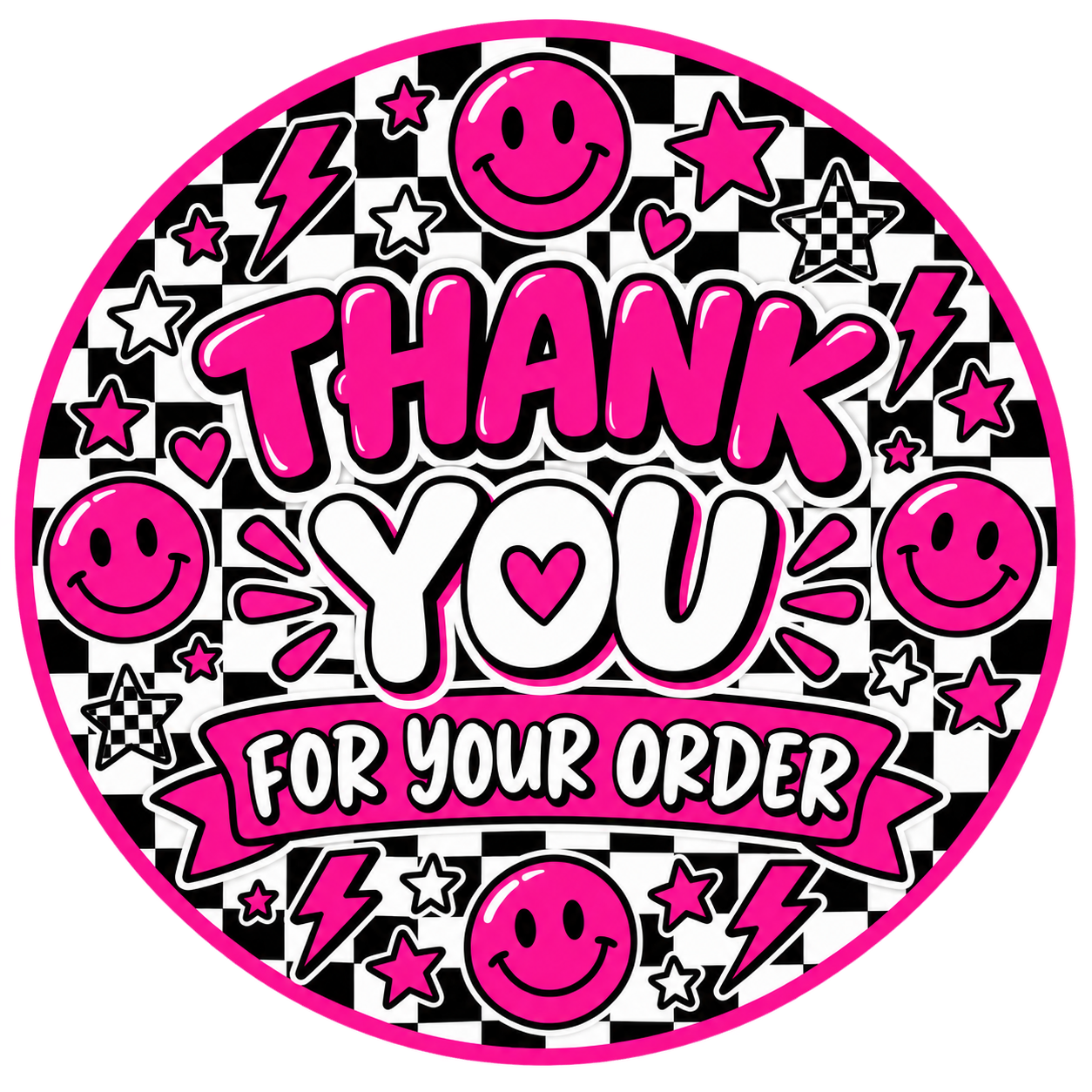 Thank you for your order round label design 1