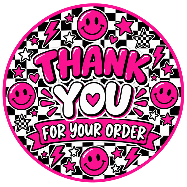 Thank you for your order round label design 1
