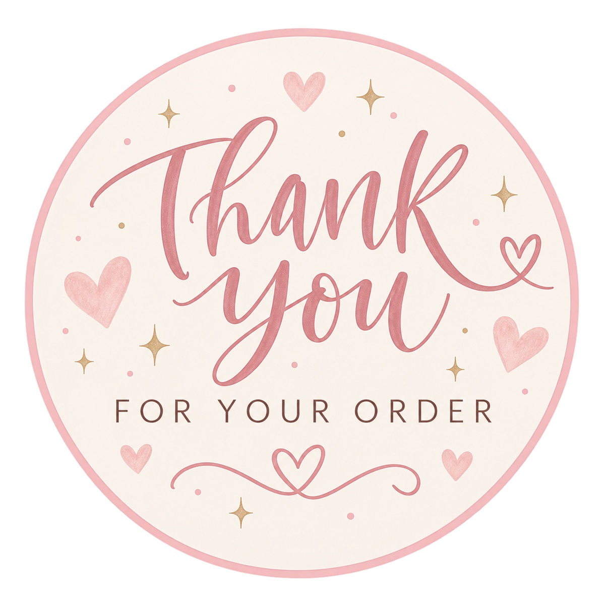 Thank you for your order round label design 2