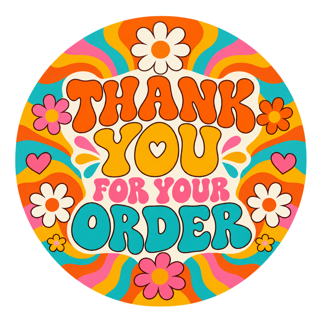Thank you for your order round label design 3