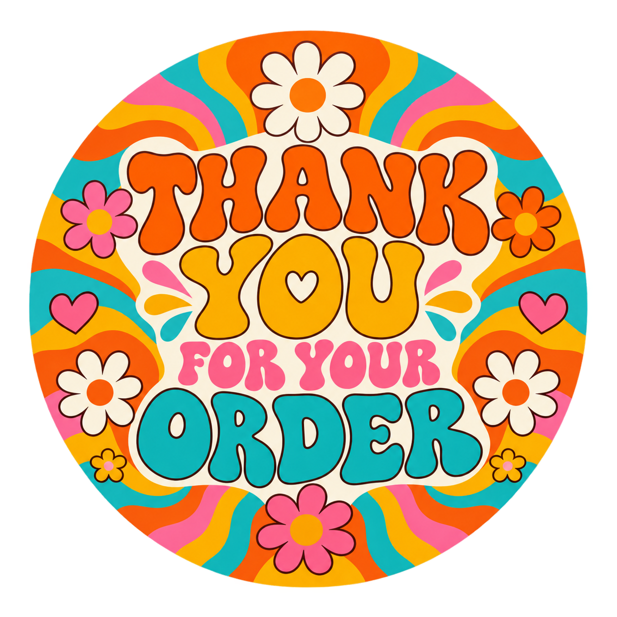 Thank you for your order round label design 3