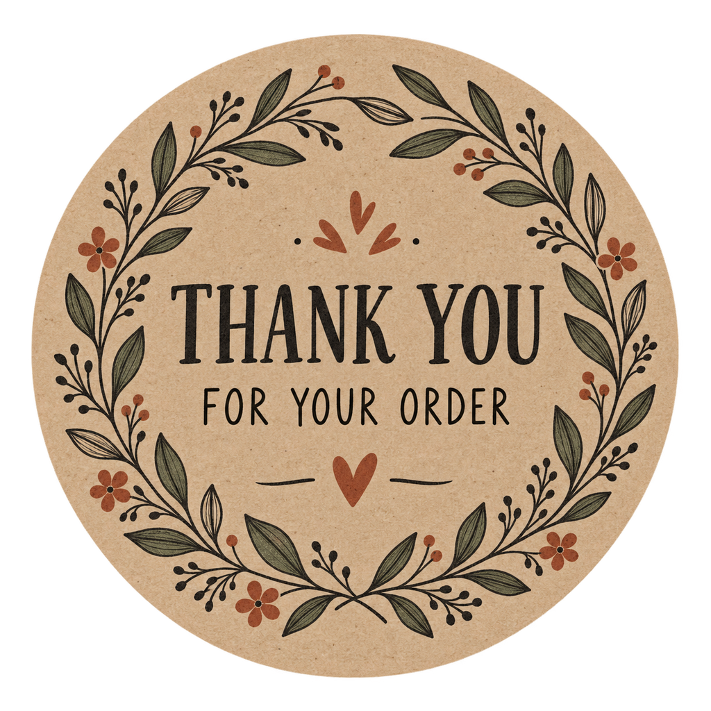 Thank you for your order round label design 9