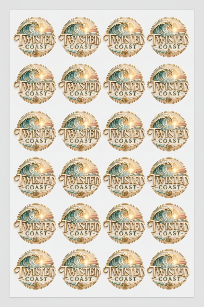 Twisted Coast Matte Logo Sticker Sheet 4x6