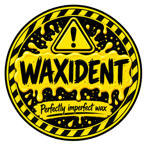 Waxident round label design 1