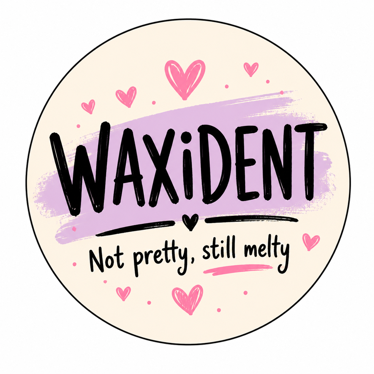 Waxident round label design 4