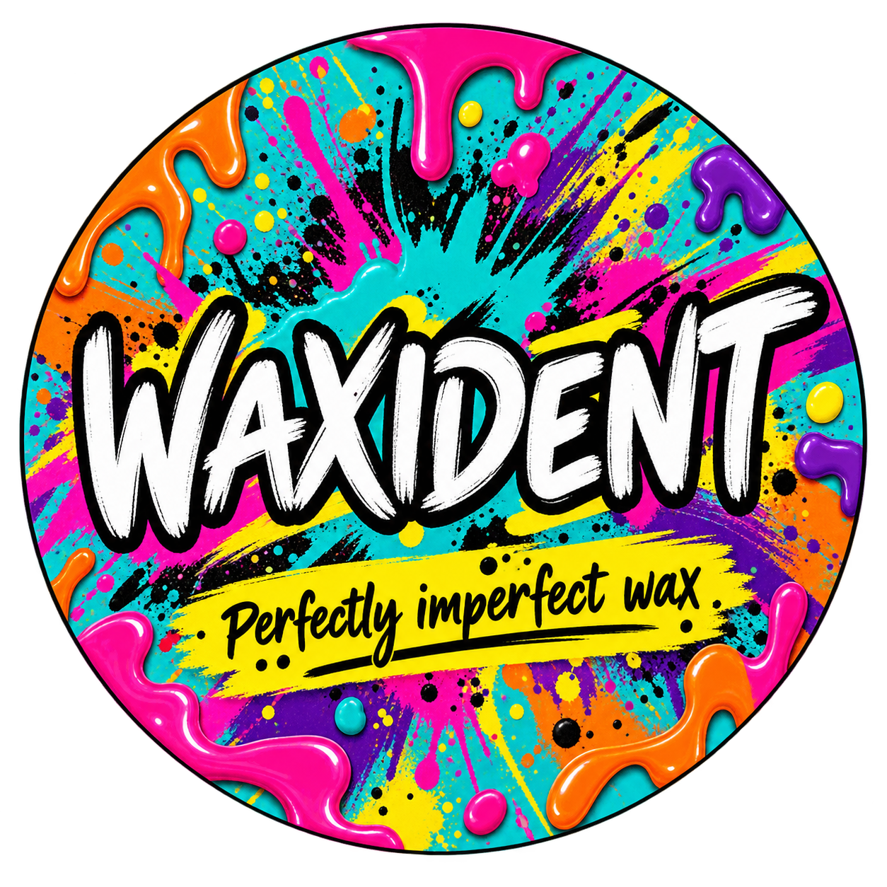 Waxident round label design 6