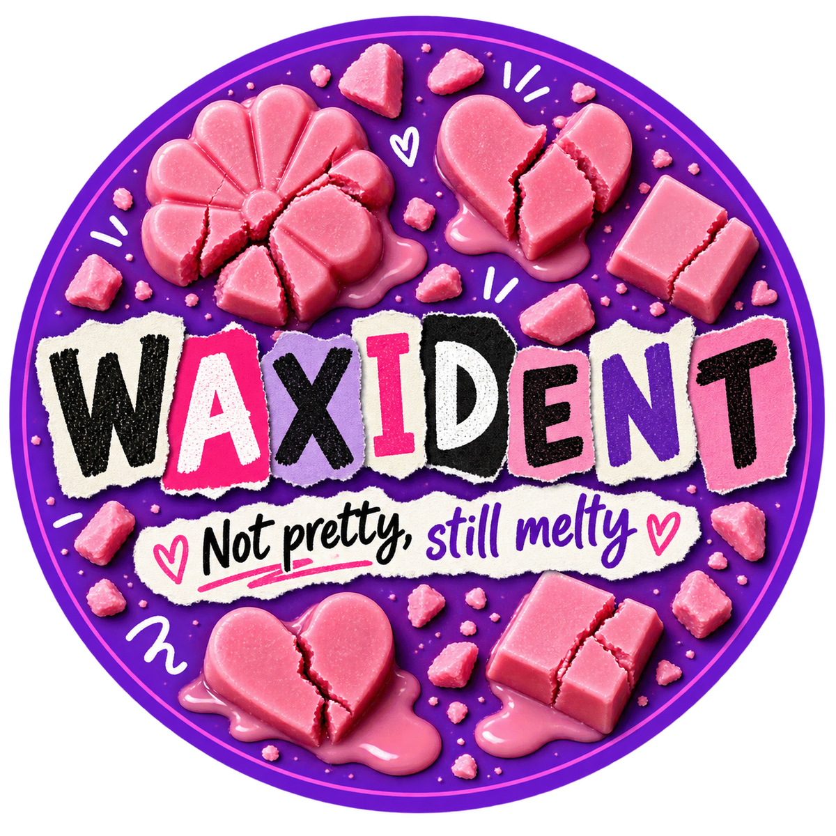 Waxident round label design 7