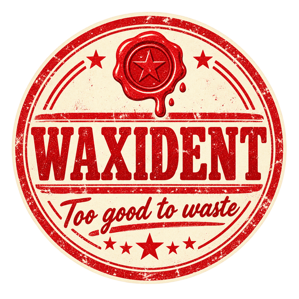 Waxident round label design 8